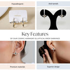Cosmic Harmony Elliptical Drop Earrings