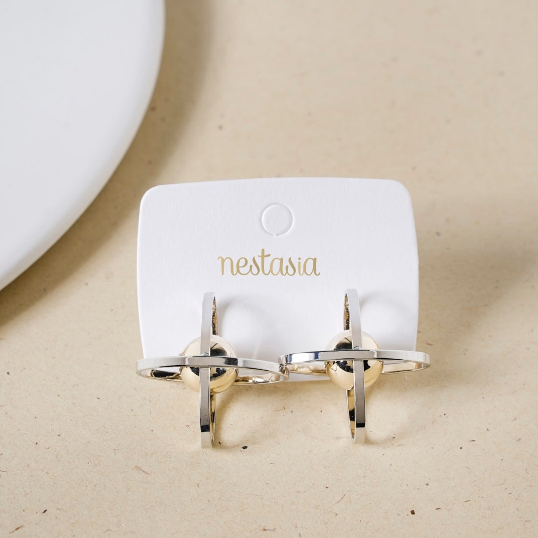 Cosmic Harmony Elliptical Drop Earrings