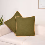 Cotton Cushion Cover Set Of 2 Olive