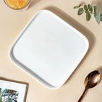 Ceramic Square Dining Plate White