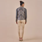 Crème Ivory Chevron Reversible IKA Jacket | PANJ