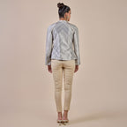 Crème Ivory Chevron Reversible IKA Jacket | PANJ
