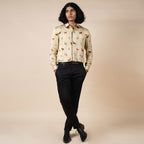 Crème Ivory Fauna Printed Shirt | PANJ