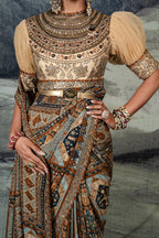 Crème Ivory - Multi-Hued Saree Set | BARODA