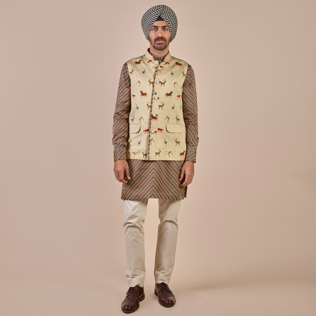 Crème Ivory Nehru Jacket | CHHĒ