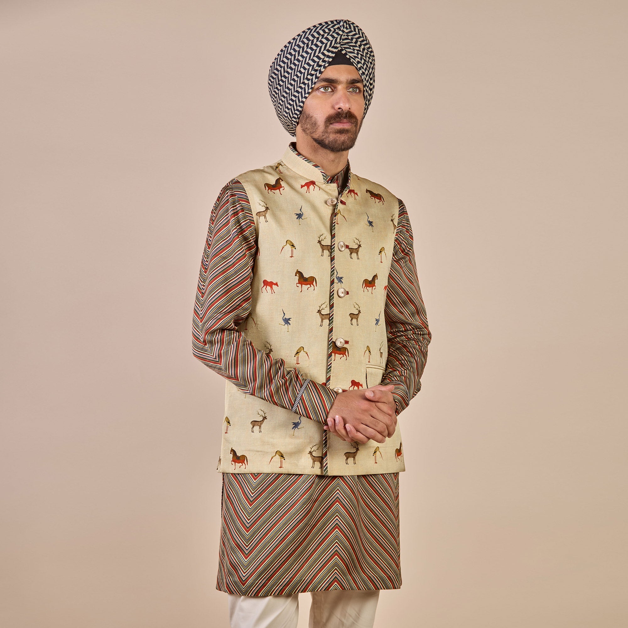 Crème Ivory Nehru Jacket | CHHĒ