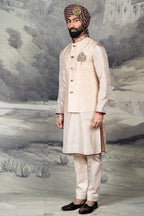 Crème Ivory Nehru Jacket Set | BARODA
