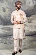 Crème Ivory Nehru Jacket Set | BARODA