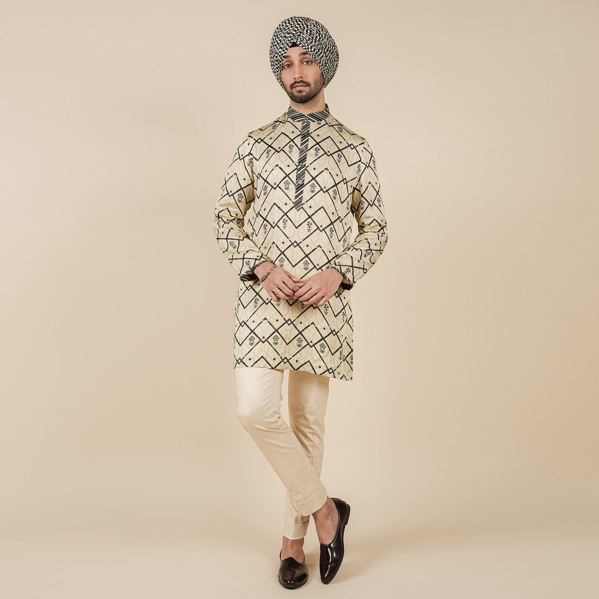 Crème Ivory Printed Kurta | CHAR