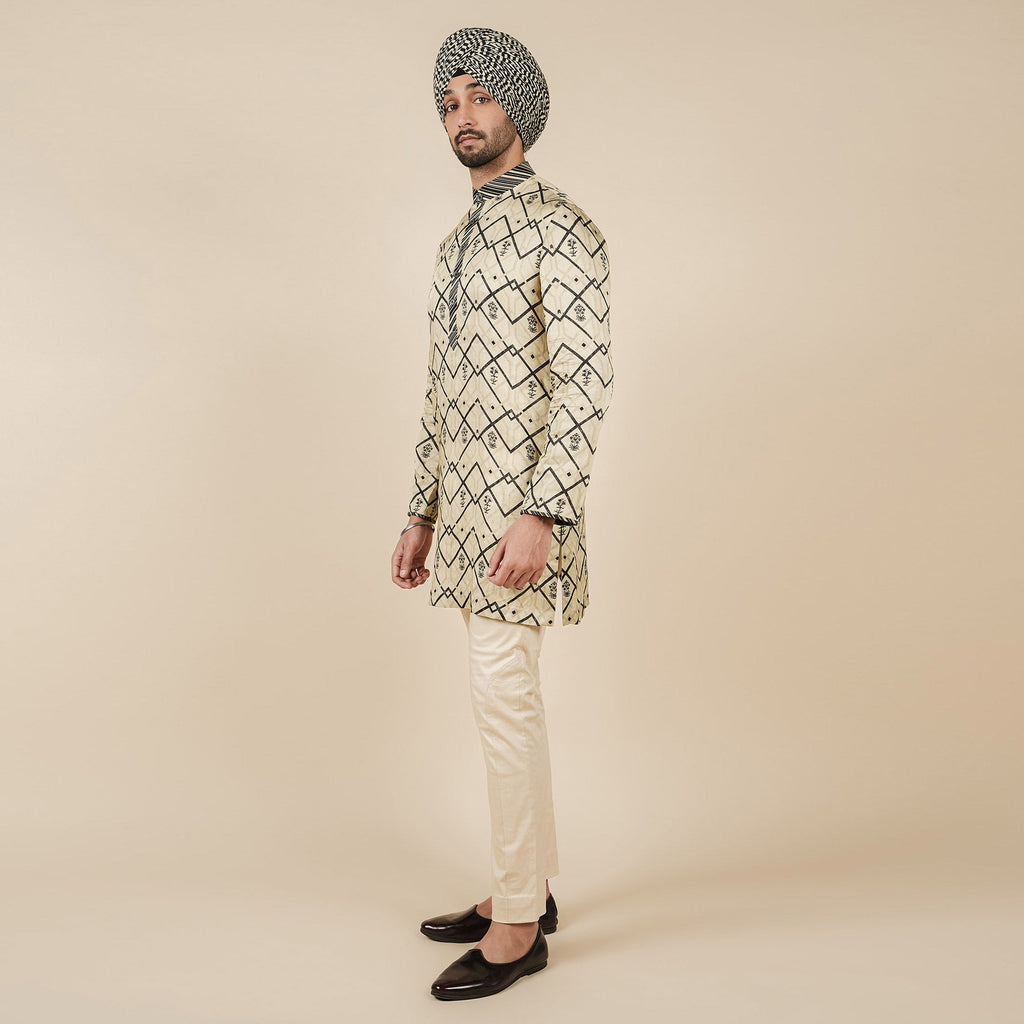 Crème Ivory Printed Kurta | CHAR