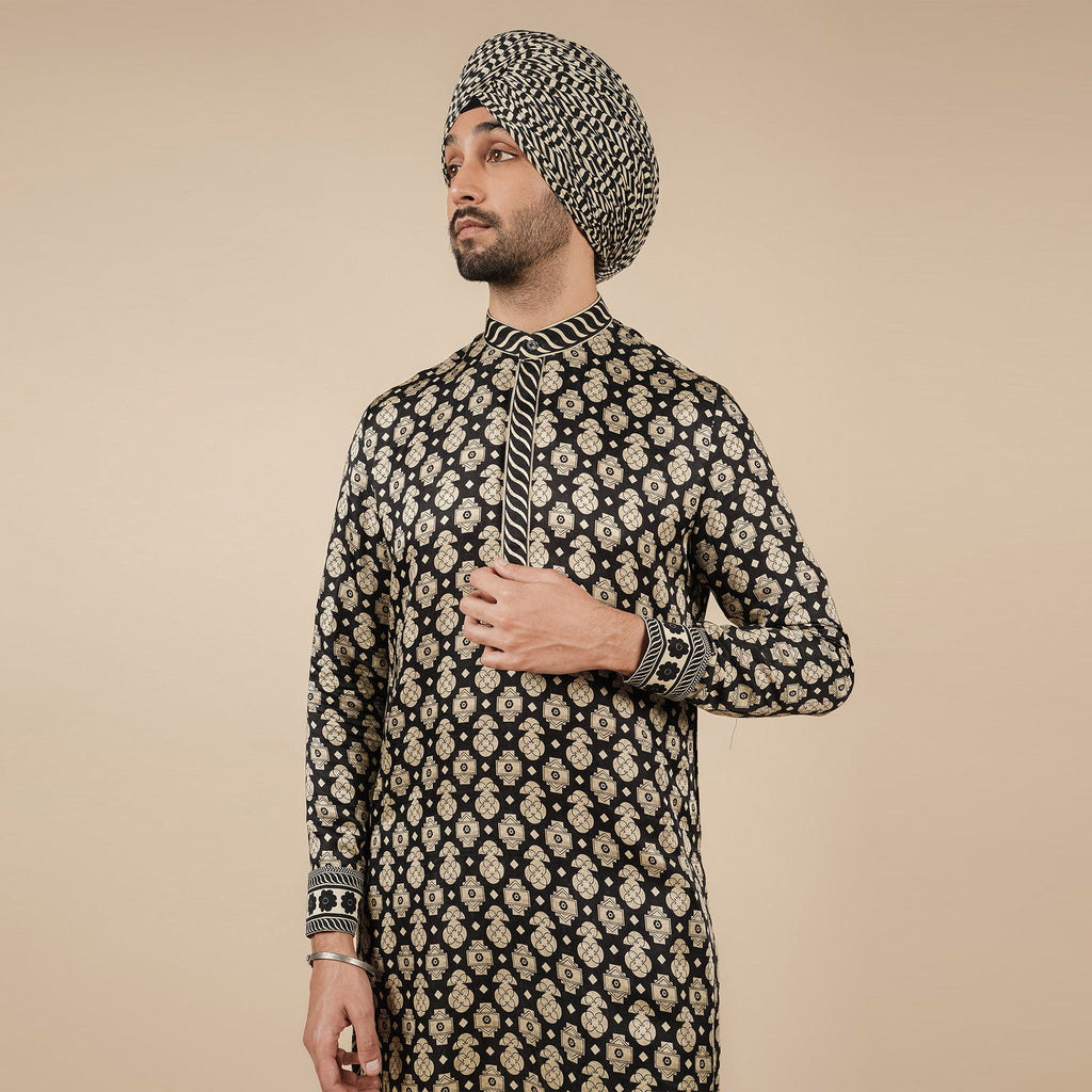 Crème Ivory Printed Kurta | CHAR