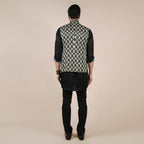 Crème Ivory Printed Nehru Jacket | CHAR