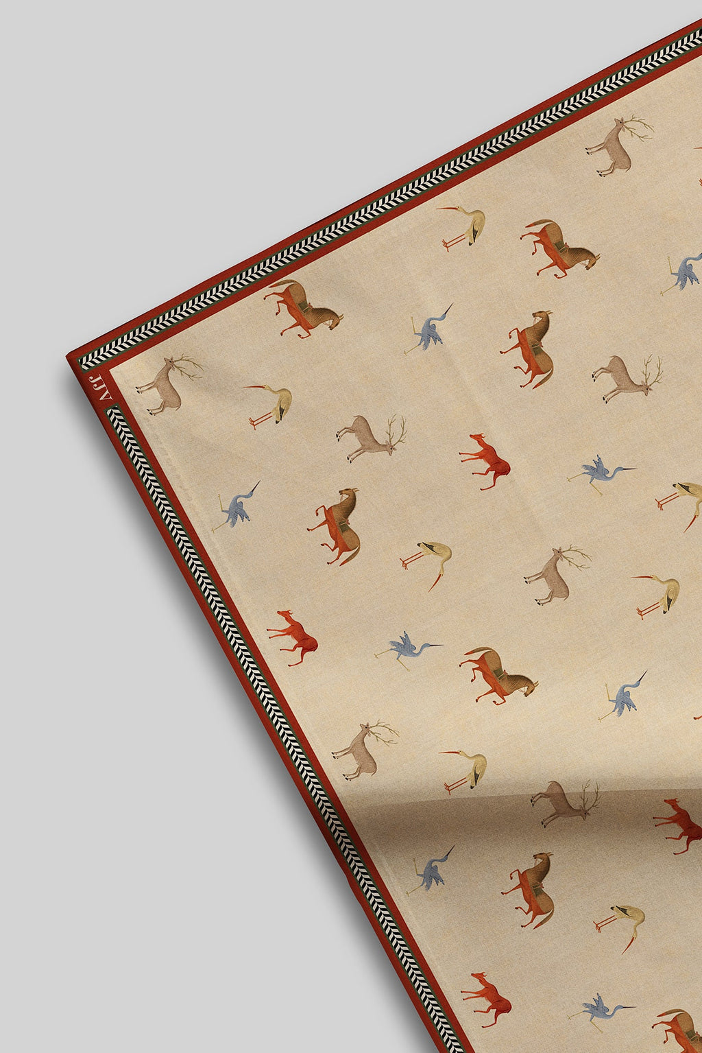 Crème Ivory Printed Pocket Square