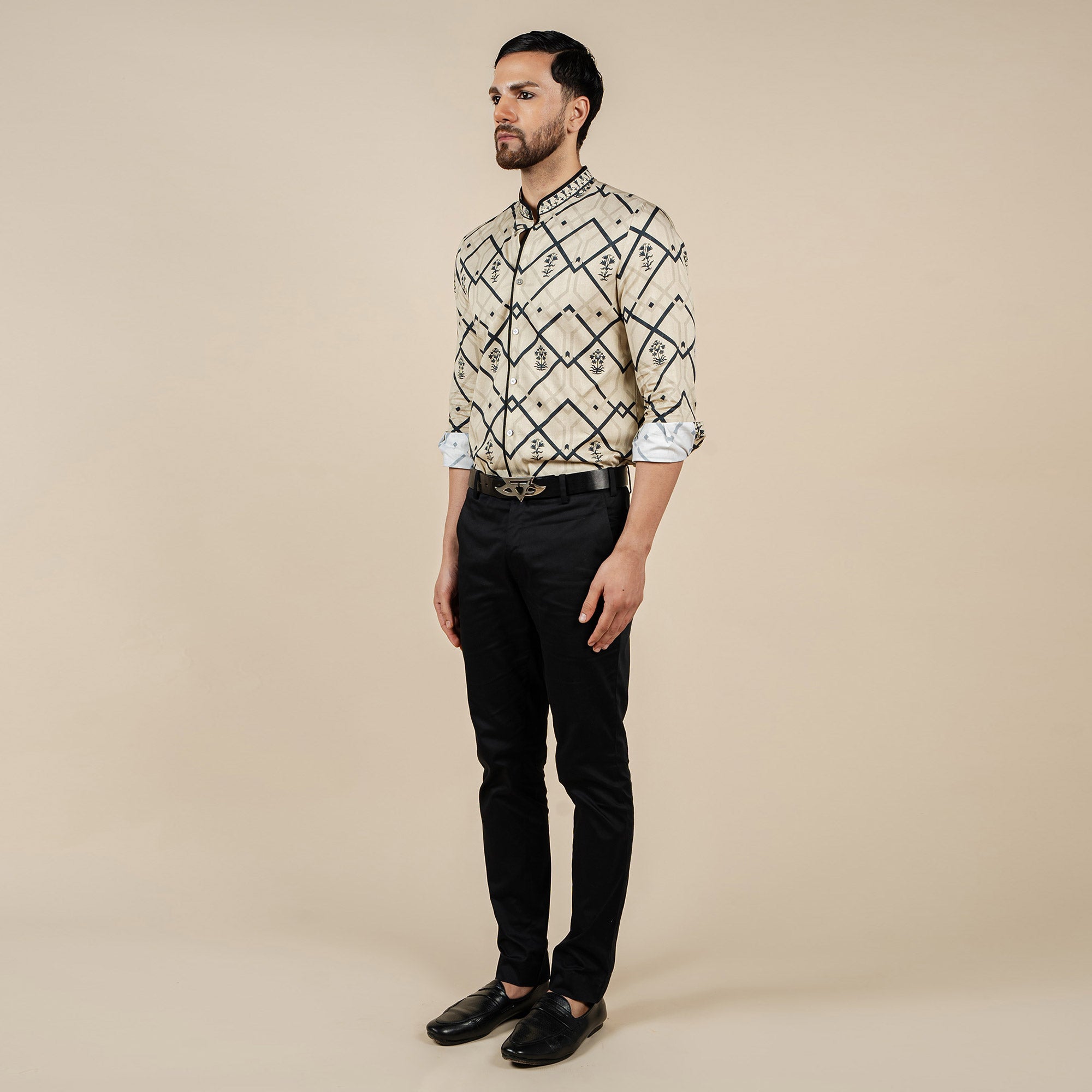 Crème Ivory Printed Shirt | CHAR