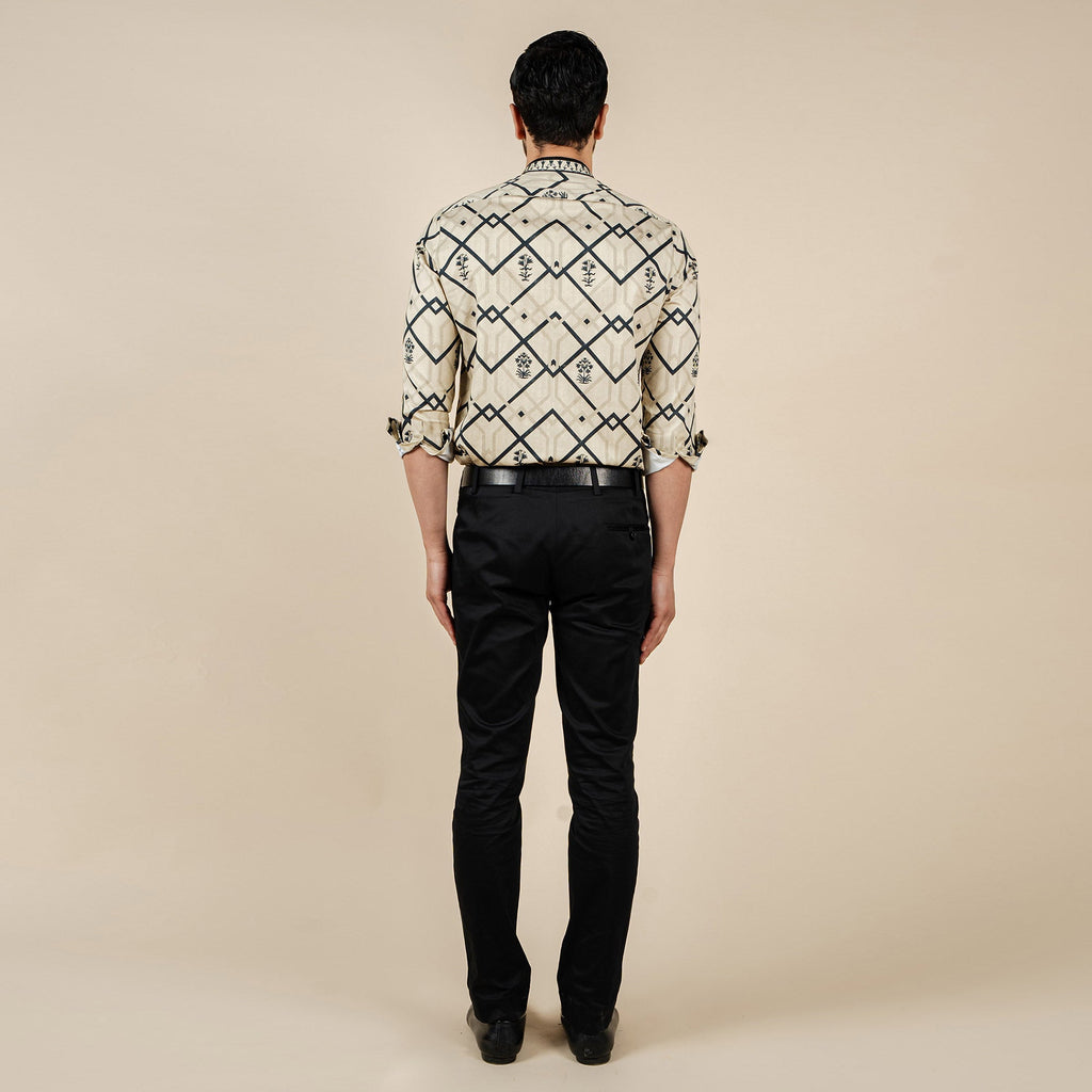 Crème Ivory Printed Shirt | CHAR