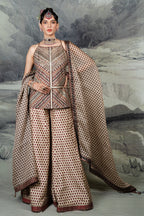 Crème Ivory - Red Sharara Set | BARODA