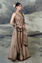 Crème Ivory - Red Sharara Set | BARODA