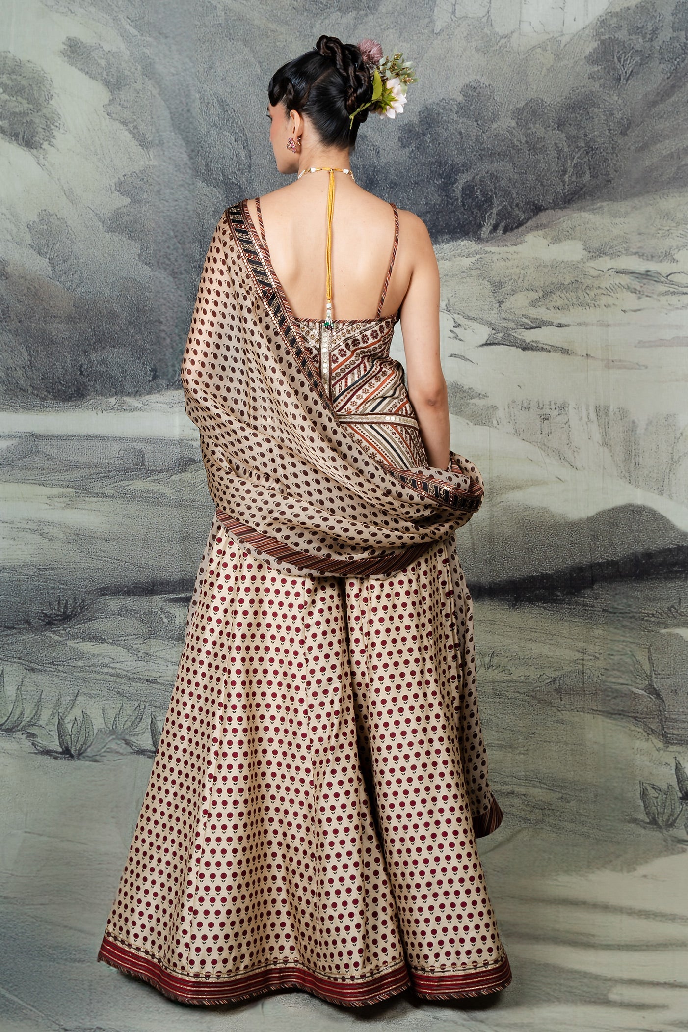 Crème Ivory - Red Sharara Set | BARODA