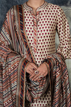 Crème Ivory - Red Tunic Set | BARODA