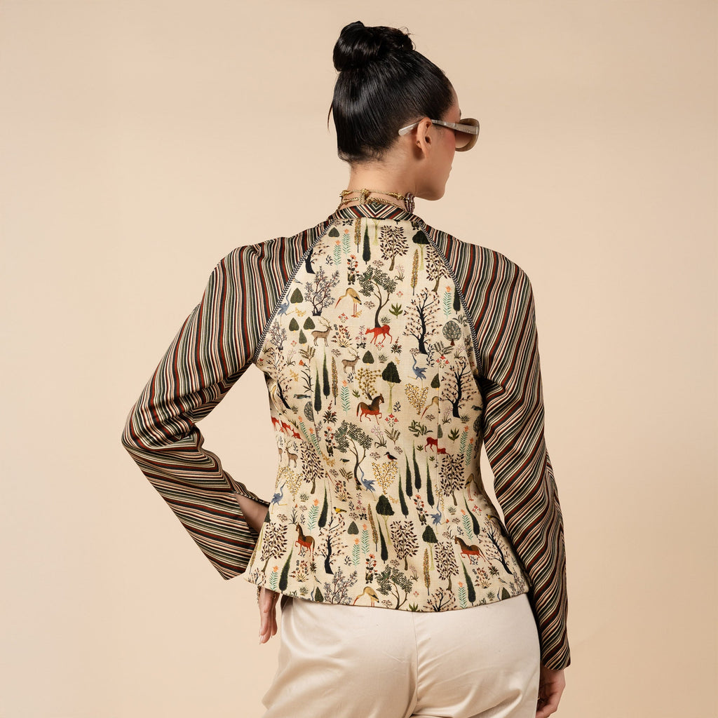 Crème- Ivory Reversible IKA Jacket | PANJ