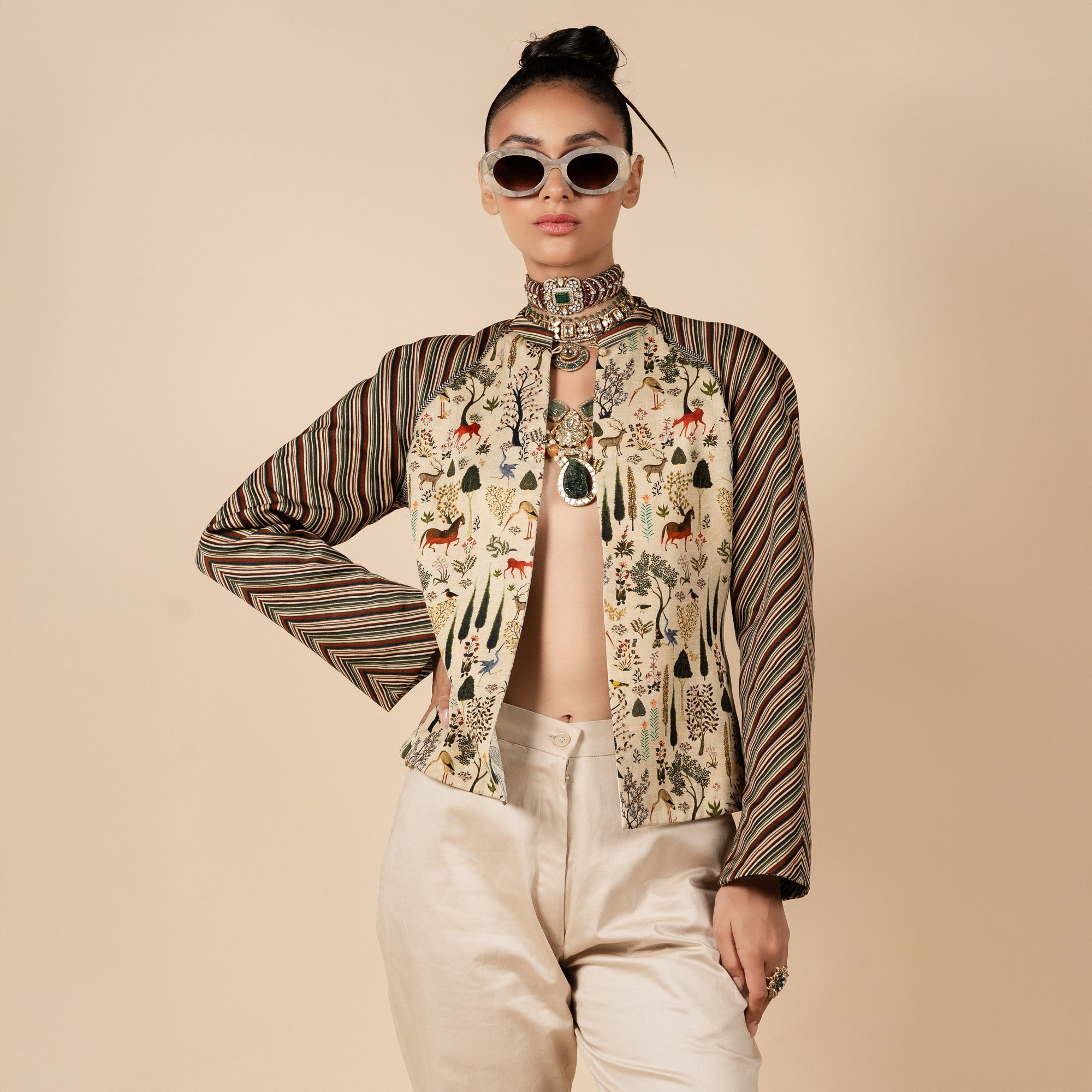 Crème- Ivory Reversible IKA Jacket | PANJ