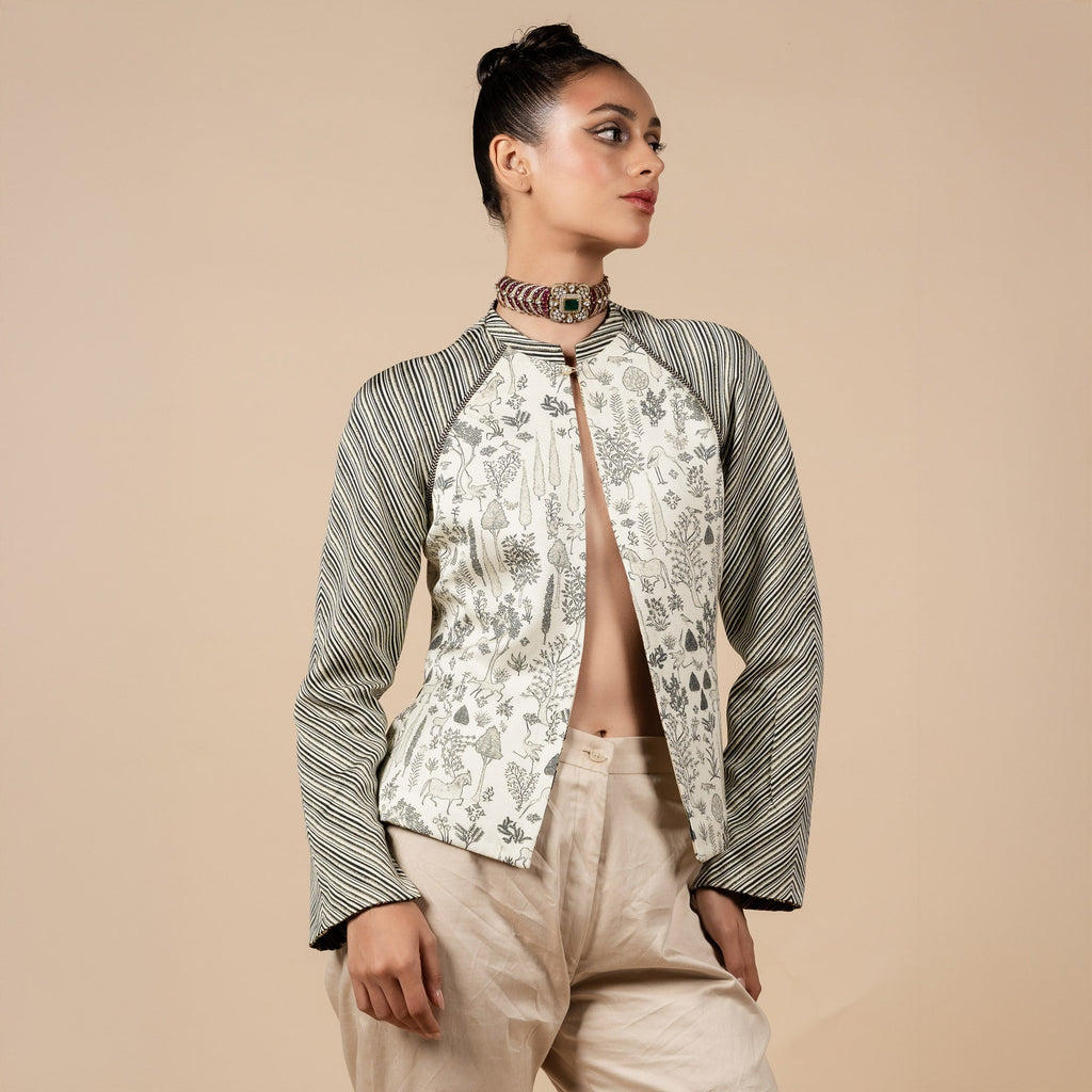 Crème- Ivory Reversible IKA Jacket | PANJ