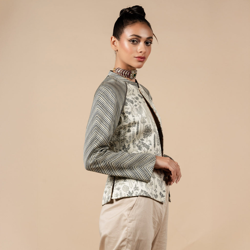 Crème- Ivory Reversible IKA Jacket | PANJ