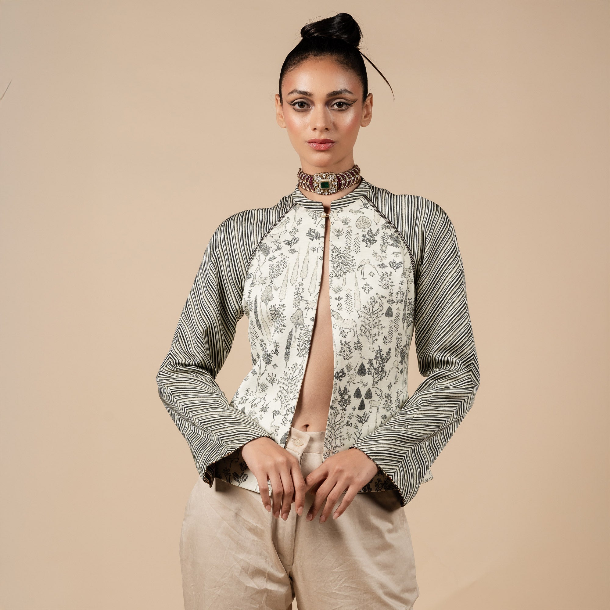 Crème- Ivory Reversible IKA Jacket | PANJ
