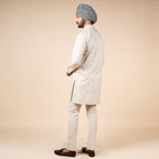 Crème Ivory Solid Kurta | PANJ