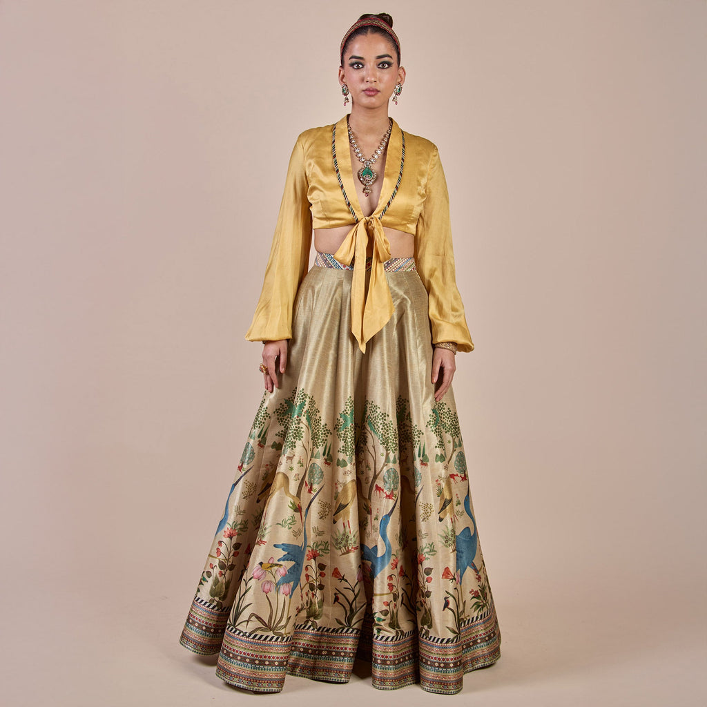 Crème Ivory  - Yellow Skirt Set | PANJ