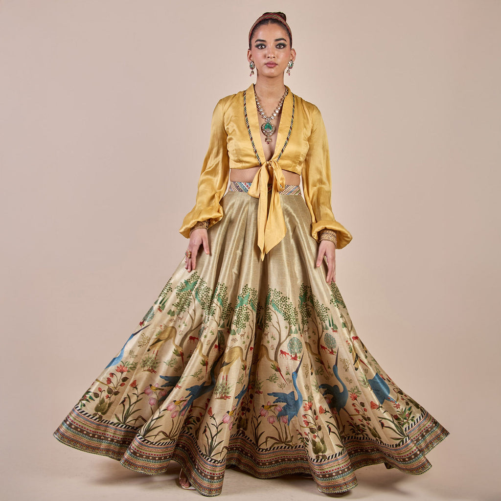 Crème Ivory  - Yellow Skirt Set | PANJ