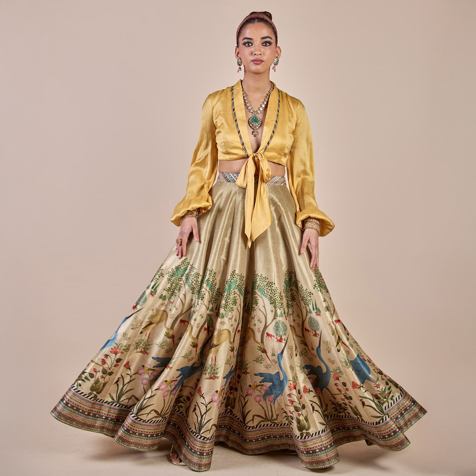 Crème Ivory  - Yellow Skirt Set | PANJ