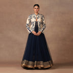 Crème Ivory -Blue Alika Jacket | MURAQQA