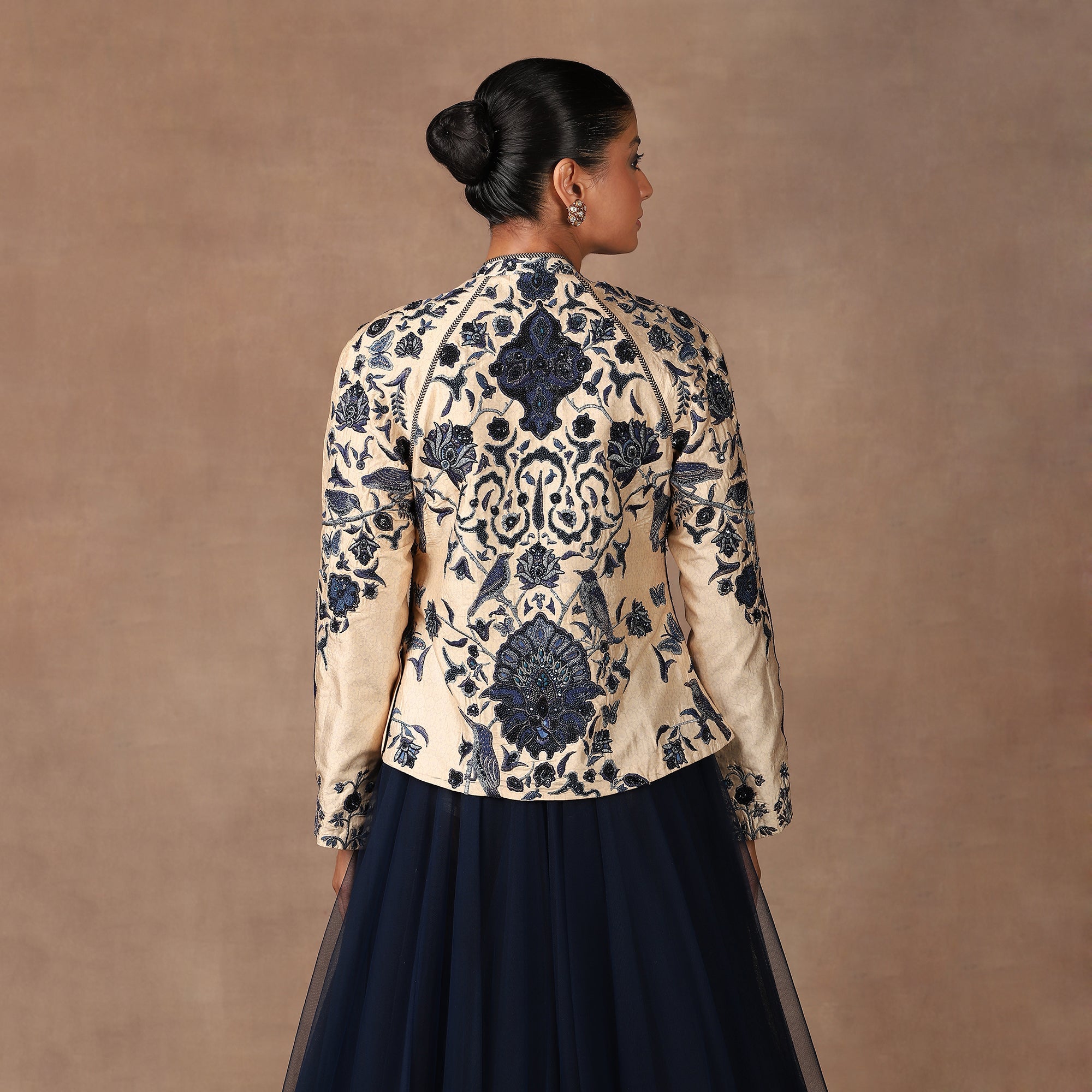 Crème Ivory -Blue Alika Jacket | MURAQQA