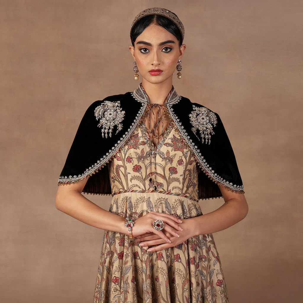 Crème Ivory - Sage Ombre Anarkali Set | EAST