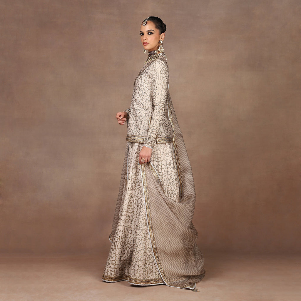 Crème Ivory Sharara Set | MURAQQA