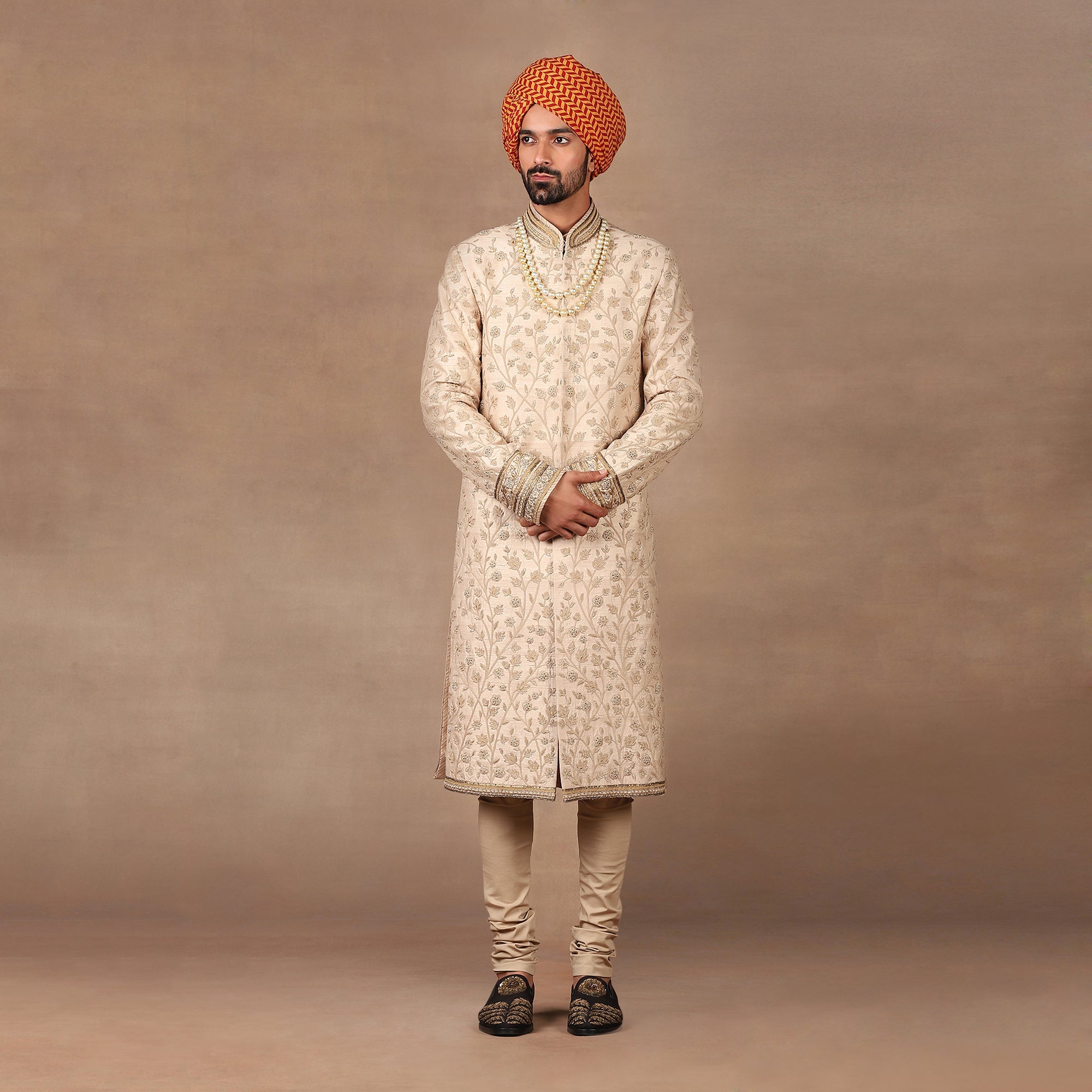 Crème Ivory Sherwani Set | MURAQQA