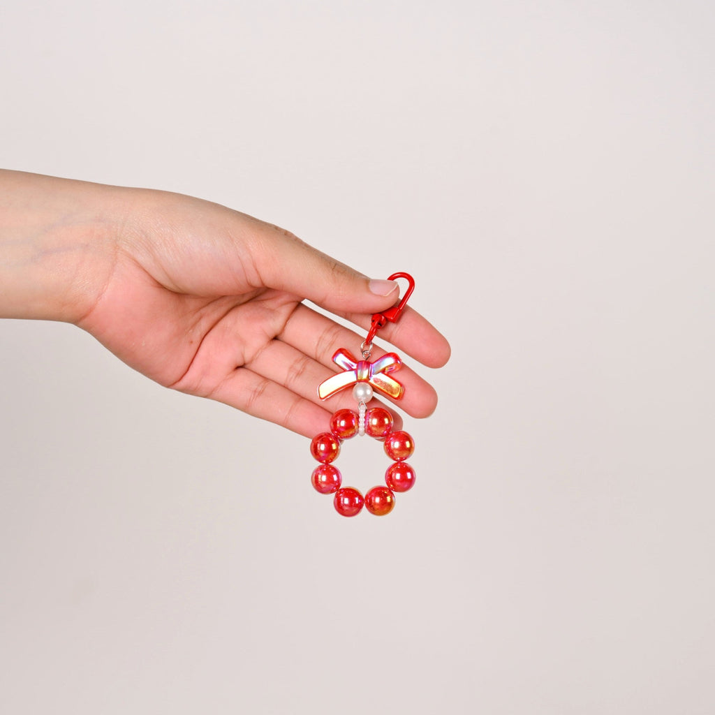 Crimson Glimmer Cute Keychain