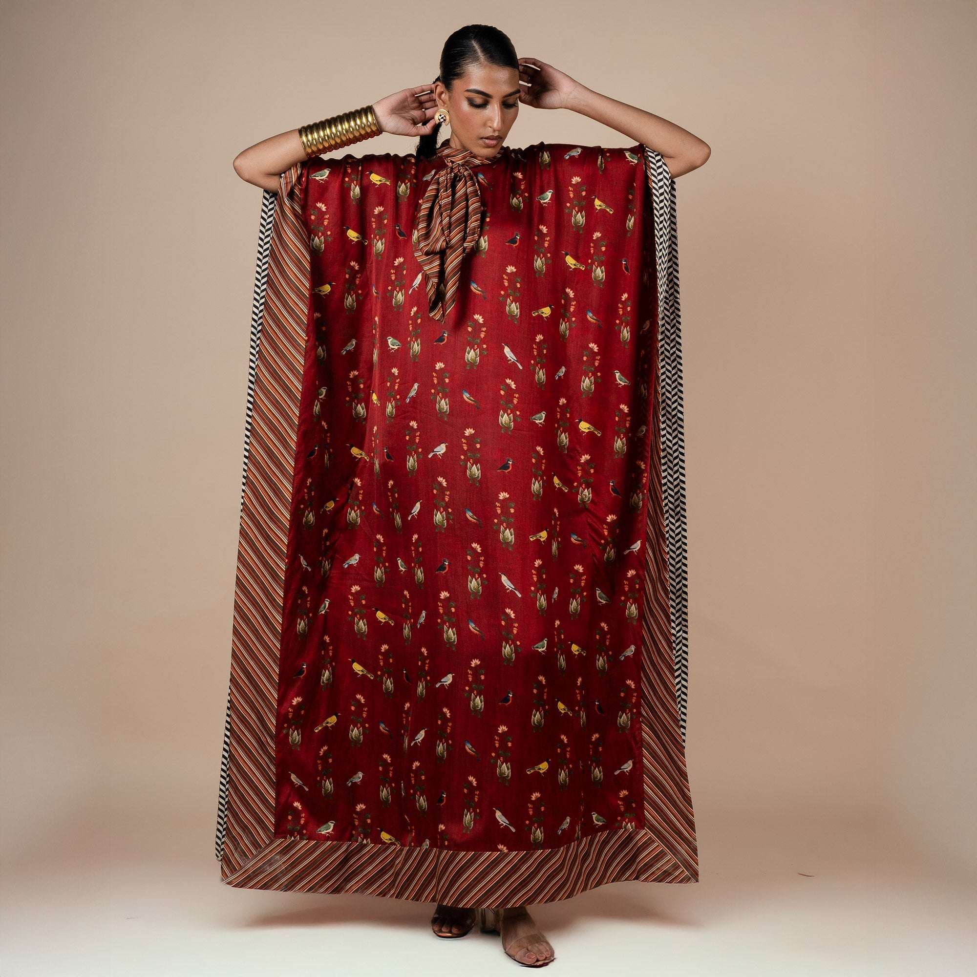 Crimson Red Kaftan  | PANJ