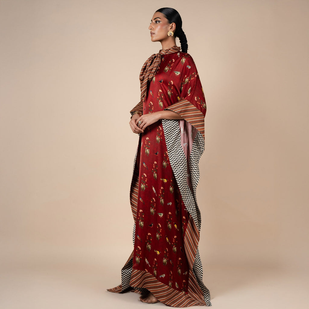 Crimson Red Kaftan  | PANJ