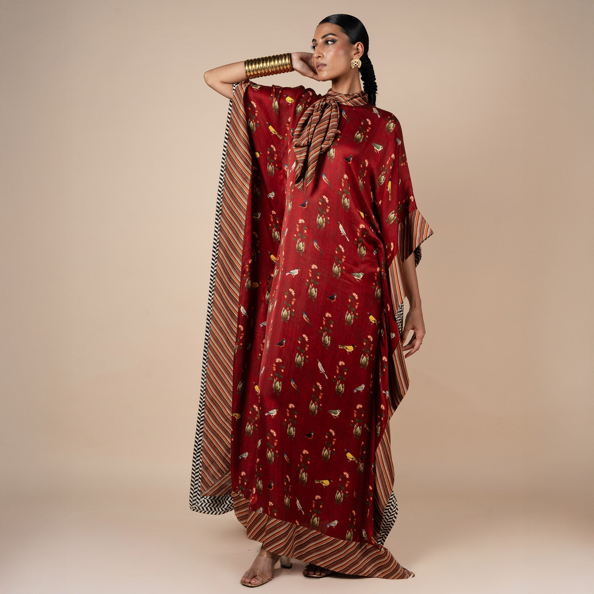 Crimson Red Kaftan  | PANJ