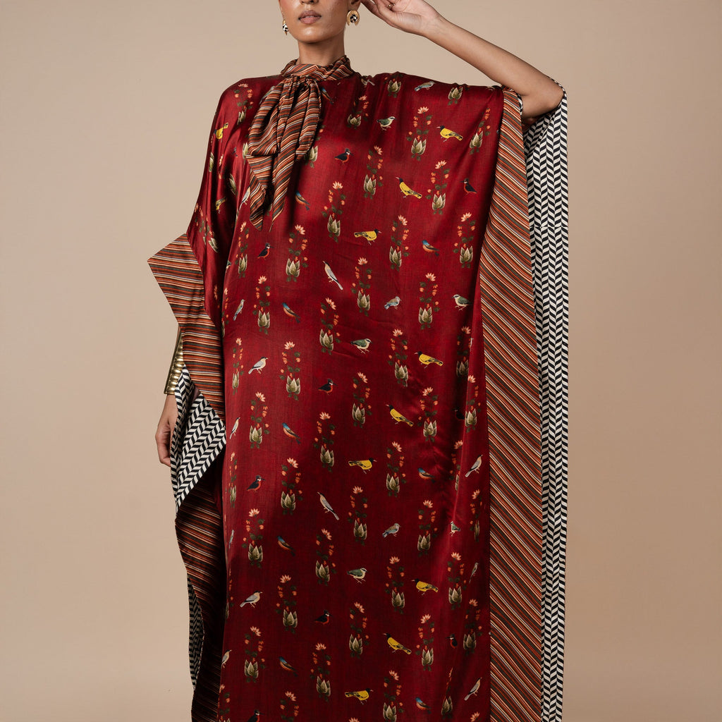 Crimson Red Kaftan  | PANJ