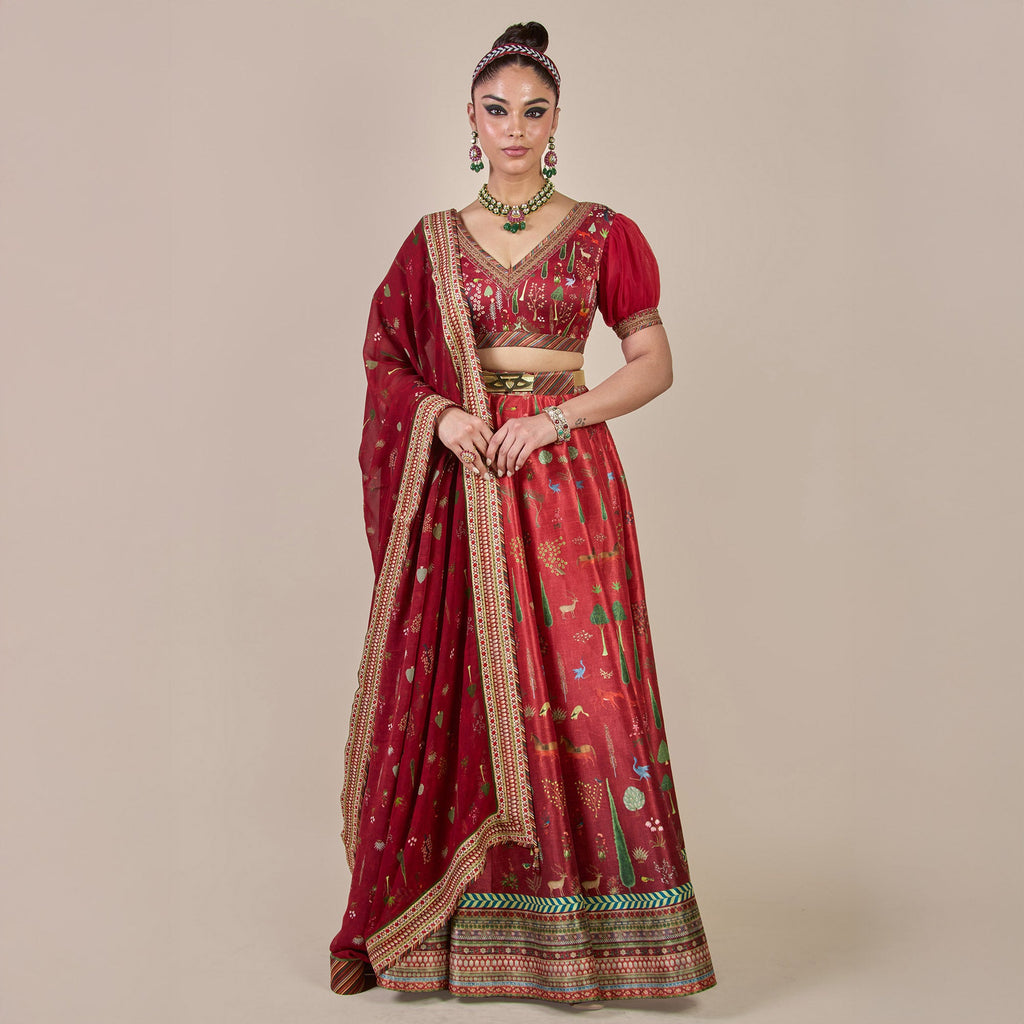 Crimson Red Stole | PANJ