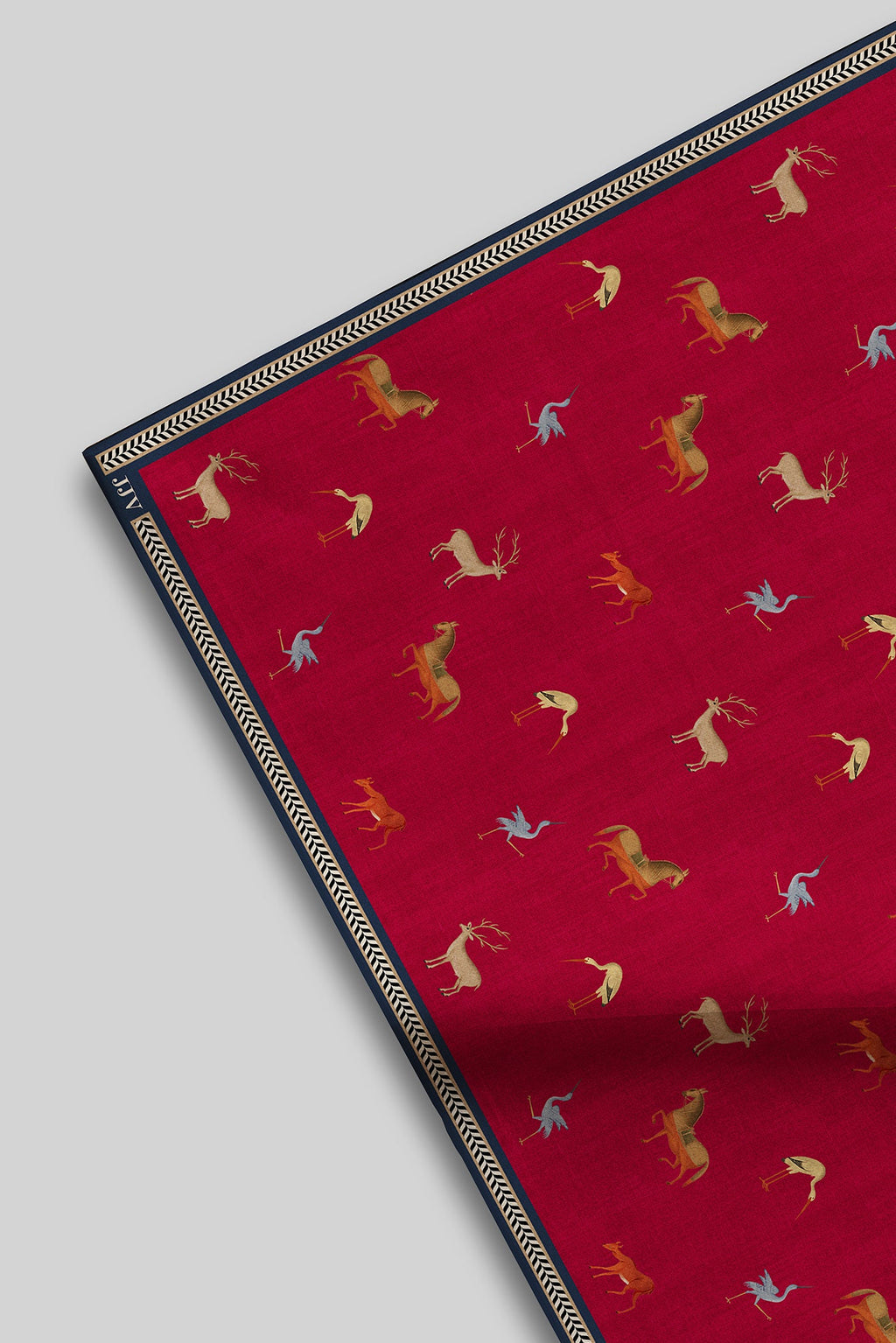 Crimson Red Printed Pocket Square