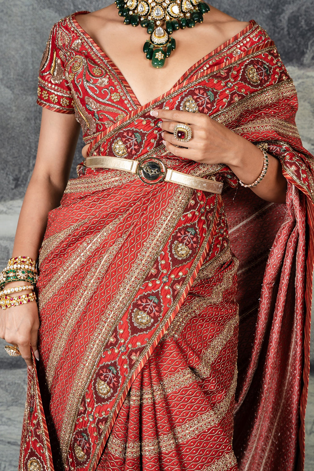 Crimson Red Saree Set | BARODA