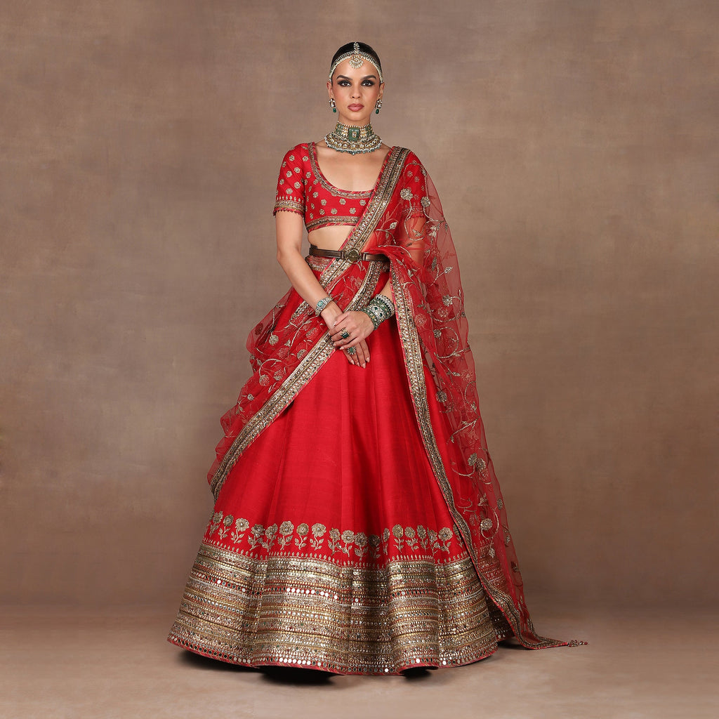Crimson Red Lehenga Set | MURAQQA