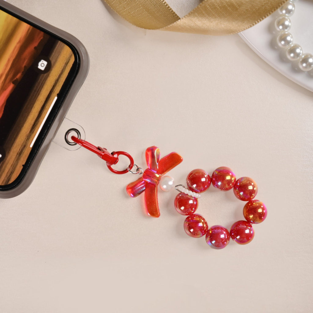 Crimson Glimmer Cute Keychain