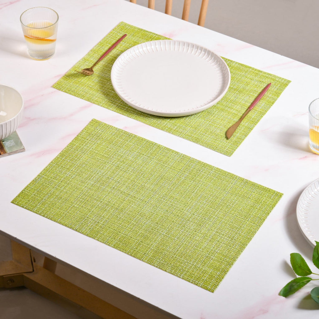 Crosshatch Green Placemat Set Of 6