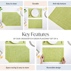 Crosshatch Green Placemat Set Of 6