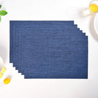 Crosshatch Midnight Blue Placemat Set Of 6